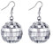 GAUEIOUR Disco Ball Earrings,70's Disco Hall Earrings, Laser Glass Sparkling Earrings, Disco Bar Party Clothing Retro Fashion Accessories, Women's Jewelry Gifts Silver