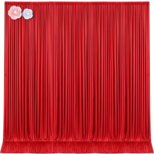 10x12 Red Backdrop Curtains for Wedding Party Wrinkle Free Backdrops Curtain Drapes Fabric Decorations Photo Back Drop Cloth for Baby Shower Photography Stage Reception 5ft x 12ft,2 Panels
