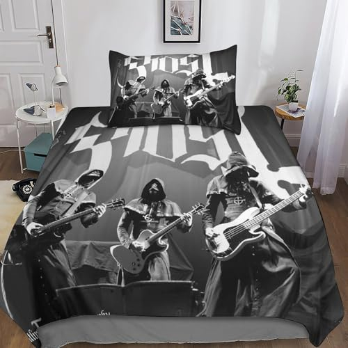 JMORCO Ghost B.C Bettwäsche 3D Bettwäsche Set Sänger Star Mikrofaser Bettbezug Und Kissenbezug Mit Reißverschluss 2-teiliges Set Geeignet Für Jung Und Alt Single（135x200cm）