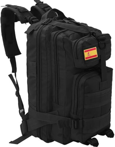 RA RETAIL AMZ Mochila tactica 25l con parche bandera españa. Mochila militar pequeña transpirable con parche de regalo. Mochila senderismo tamaño 25l