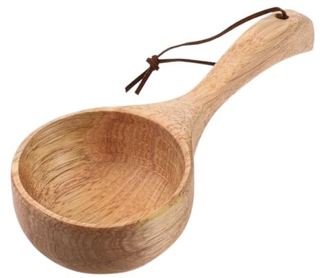 Bath Salt Scoop Wooden Kitchen Scoop Rice Spoon Multipurpose Large Solid Wood Water Spoon Scoops for Canisters Flour Scoop 8 Inch Soup Scoop Round Serving Soup Tablespoon for Cooking Stirring