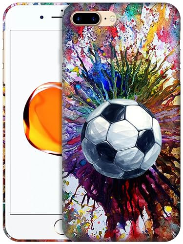 GlamCase iPhone 7 Plus / 8 Plus Case - Vintage Color Football (Soccer) Printed Slim Fit Cute Plastic Hard Designer Back Case/Cover. Multicolor
