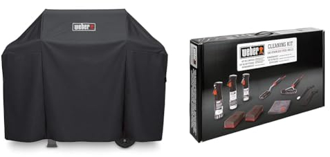 Weber Grill Cover | Spirit/Spirit II 300 & 200 BBQ Cover, Heavy Duty | Breathable UV & Stainless Steel Barbecue Cleaning Kit | Stainless Steel BBQ Cleaner | Weber Barbecue Accessory