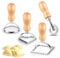 4 Stück Ravioli Ausstecher,Ravioli Ausstecher Former,Pasta Cutter Wheel,Ravioli-Former mit Holzgriff,Maultaschen Ausstecher,Edelstahl Ausstecher Set,für die Herstellung von Ravioli-Knödelformen