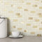 VAOVI Ziegelstein Mosaik 3D Selbstklebende Wandfliesen Aufkleber für Wand Bad WC Dusche Küche Fliesen Wandplatte Wasserdicht(10 Fliesen,Beige Gold)