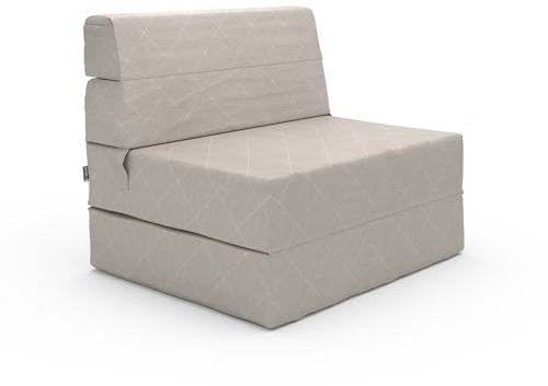 VitaliSpa Sofa Lima, Schlafcouch, Beige, 100 cm mit Schlaffunktion