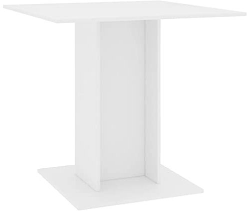 Gecheer Esstisch Esszimmertische Holztisch Küchentisch Säulentisch, Tisch Wohnzimmer, Büro Tisch, Schreibtisch, für Esszimmer, Küche, Weiß 80x80x75 cm Holzwerkstoff