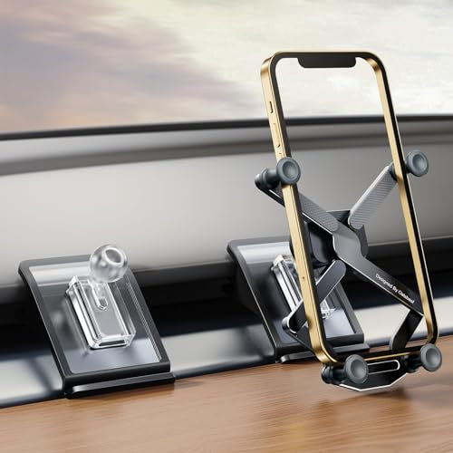 PANPHEN Phone Holder With Custom Base For Tesla Model Y/3,Tesla Model Y/3 Accessories, 360 Degree Adjustable Phone Mount For 4.7-7 Inch All Smartphones and GPS