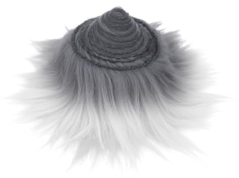 HXJDAM Furry Faux Kunstleder Plüsch, 2 x 80 Zoll Kunstfell Zum Basteln, Craft Plüschstoff, Plüsch Kunstfellstoff Langhaarplüsch fur Wichtelbart Santa Hair Dwarf DIY Dekoration. Graues