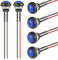 VEXUNGA Pulsador Interruptor 12MM Redondo Mini Pulsadores Momentáneo Interruptores 12V Impermeable Electricos Pequeño Coche Botón SPST ON OFF 3A/250V con Linea (6 Piezas)