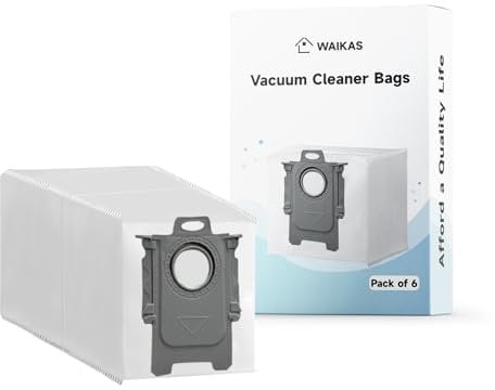 Lot de 6 Qrevo Sacs à Poussière pour Roborock Q10 s5+, Saros 10R, Saros 10, Qrevo Slim, Qrevo S5V, Qrevo Edge S5A, QV 35S/35A, Qrevo Curv S5X Aspirateur Robot
