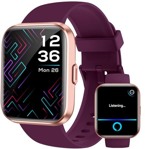 Woneligo Reloj Inteligente Hombre Mujer con Llamadas Bluetooth,1.8 Alexa Incorporado Smartwatch Hombre,con Pulsómetro,SpO2,Sueño,IP68 Impermeable,Reloj Deportivo Hombre de 100+ Modo, para Android iOS
