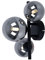 GLOBO Deckenleuchte mit Glas Strahler Kugel Deckenlampen Glaskugeln Esstisch, LED schwarz 3 flammig, 3x 3,5 W 3x 350lm 3000K, BxH 21x28 cm