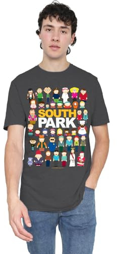 South Park Full Cast Unisex T Shirt, Charcoal, Large