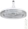 Swoolfe Ventilateur Plafond Avec Lumiere Et Telecommande, LED Ventilateur Silencieux, Douille E27 Ventilateur Dimmable Plafonnier Avec 30W Lampe Intégrée, 5 Pales, 3 Vitesses, Timing