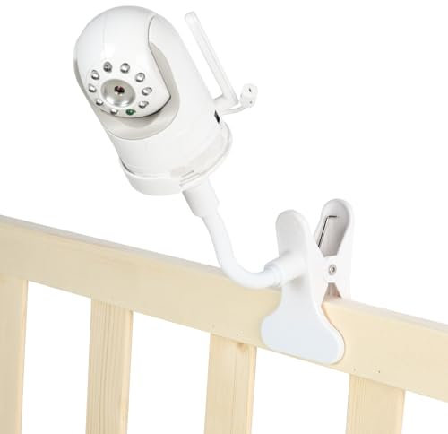 Uzviyo Baby Monitor Clamp Mount, Universal Baby Camera Holder, Stand for Crib, Cot, Shelves, Furniture, Compatible with Infant Optics DXR 8 & DXR-8 Pro (Clamp Mount)
