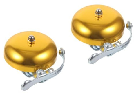 Hemobllo 2 Stck. Fahrradring Auto Universalklingel Kreuzer Fahrradklingel Fahrräder Bergglocke Roller Glocken Straßenklingel Glocke Für Radfahren Zyklus Rostfreier Stahl Golden