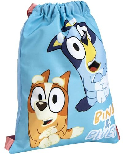 CERDÁ LIFE'S LITTLE MOMENTS Bluey Schulrucksack für Kinder, mit Kordelzug, offizielles Bluey-Design, leicht, praktisch und robust, Ausflüge und Schulaktivitäten