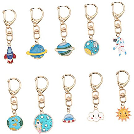 Beavorty 5stücke Metall-schlüsselanhänger Kreative Schlüsselanhänger Legierungsringe Für Auto Haus Tür Schlüssel Organisieren Handtasche Rucksack Stern