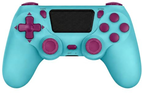 Suoxiom Wireless Controller für P4/Slim/Pro/PC,Bluetooth Gamepad Joystick mit 3.5mm Audio Jack (blue)