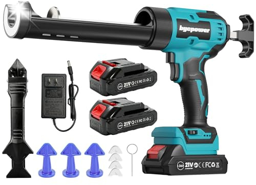 Akku-kartuschenpresse kompatibel mit Makita LXT-18V, 2x2000mAh Akkus, 6 Geschwindigkeiten, Max 1100Lb, LED-Licht, für 300ml Kartuschen