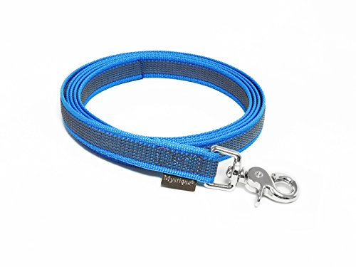 Mystique® Gummierte Leine 20mm ohne Handschlaufe Scherenkarabinerhaken blau 3m
