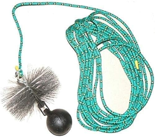 rg-vertrieb Kaminbesen Schornsteinbesen Kehrbesen Zugbesen Rußbesen aus Stahldraht + Zugseil PP-Seil + Zuggewicht 3,2kg Set Größe wählbar (Besen 35cm, Zugseil 12m)