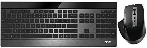 Rapoo 9900M Advanced Multi-mode Wireless Ultra-slim Alloy Combo Set - Black