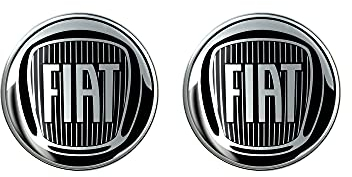 Fiat Adesivo 3D Ufficiale Logo Black, Diam. 21 mm, 2 Pezzi