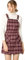 Allegra K Damen Kariert Elastisch Strap Verstellbar Träger Seitentaschen Arbeit Check Latzkleid Kleid Rot M