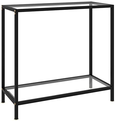 vidaXL Table Console Table d’Entrée Table de Couloir Meuble de Salon Salle de Séjour Maison Intérieur Transparent 80x35x75 cm Verre Trempé