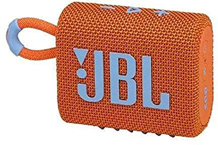 JBL Go 3 Enceinte Bluetooth sans fil ultra portable avec son professionnel, couleurs vives avec design en tissu résistant, étanche, type C (sans microphone, orange)