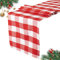 Tischläufer mit rotem und weißem Büffelkaro 35 x 180 cm, Weihnachts-Tischläufer, Leinen, Gingham-Karo, Baumwolle, Polyester, Tischläufer, Esszimmer (35,6 x 182,9 cm, rot und weiß)