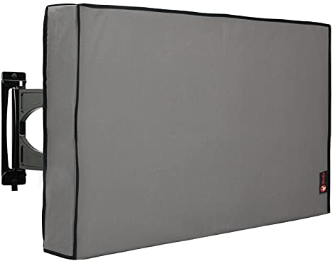 iBirdie Outdoor wasserdichte und wetterfeste TV-Abdeckung für 46 bis 48 Zoll Außenfernseher Flachbildfernseher Grau 600D Dicker Stoff TV Displayschutzfolie