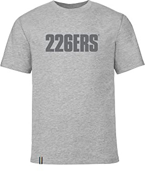 226ERS T-Shirt für Damen und Herren, kurzärmelig, weiß, grau oder schwarz, erhältlich von XS bis XL, grau, S