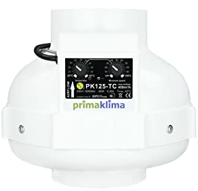 Weedness Grow Abluft Rohrlüfter Prima Klima Fan 125 mm EC-TC 0-680 m³/h mit Temperatur- und Geschwindigkeitsregelung für Indoor Anbau