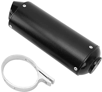 Exhaust Pipe Muffler, Black Motorcycle Exhaust Tip Corrosion Resistant for Pit Bike for ATV