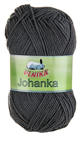 50g Strickgarn Johanka Strick-Wolle Handstrickgarn Klassikgarn Sommergarn Farbwahl, Farbe:077 schiefergrau