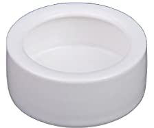 Gereiny Blanc en Céramique Reptile Bol d'alimentation Rond Plat À Ver Bols pour Animaux De Compagnie Mini Eau De Nourriture Anti-E Blanc