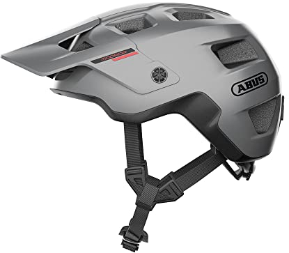 ABUS MTB-Helm MoDrop - robuster Fahrradhelm mit guter Belüftung für Mountainbiker - individuelle Passform - Unisex - Silber, Größe M, M (54-58 cm)