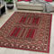 Mazovia Tappeto Salotto Moderno Orientale e Vintage Pelo Corto - Tappeti Soggiorno Turchi Originali - Tappeti Camera da Letto - Tappeti Salotto Grandi Dimensioni - Boredaux Rosso Scuro 80x150 cm