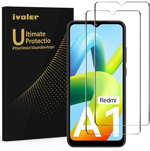 ivoler 2 Piezas Protector de Pantalla para Xiaomi Redmi A2 / A1 / 10A / 9A / 9AT / 9C / 9C NFC / A2+ / A2 Plus / A1+ / A1 Plus, Cristal Vidrio Templado Anti-Arañazos, Dureza 9H, Sin Burbujas