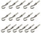 16Pcs M5 Bullone a occhiello in acciaio inossidabile con dado e rondelle gambo lungo filettato asta rotonda gancio occhiello bullone vite