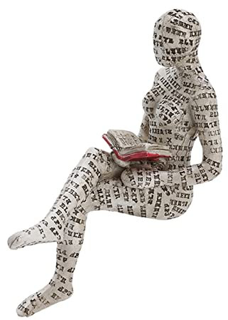 Lesende Frau Figur Kreative Kunstharz Lesende Frauen Denker Statue Moderne Abstrakte Kunstskulptur für Dekoration (E)