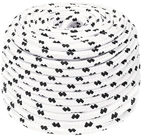 vidaXL Arbeitsseil Geflochten Schnur Seil Tauwerk Flechtleine Flechtseil Flechtschnur Mehrzweckseil Allzweckseil Weiß 10mm 100m Polyester