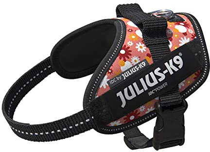 Julius-K9, IDC Powergeschirr, Größe: XS/Mini-Mini, Pink mit kleinen Blumen