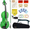 Crafteem 1/2 Geige grün gefärbt Premium Violine Outfit für Anfänger Erwachsene Kinder mit 5 Farben Griffband Handgefertigte Student Anfänger Violine., VLC100C