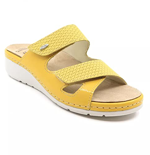 Batz Sorrento Lederschuhe Sandalen Sandalette Clog Pantolette Komfortschuhe Hausschuhe, Damen, Senf, EU 39