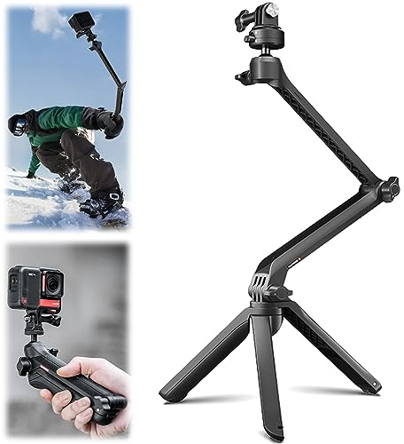 PGYTECH Trípode para GoPro 11/Insta360 GO 3/One RS/OSMO Action 4 MantisPod Z Palo Selfie Trípode Trípode Plegable Multifuncional Brazo Mágico