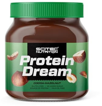 Scitec Nutrition Protein Dream, Crema de cacao y avellanas con concentrado de proteína de suero y edulcorante, sin gluten, sin aceite de palma, 400 g, Cacao-Avellanas
